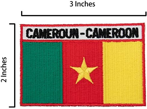 BİR - BİR 3 ADET Paketi-Kamerun ve Afrika Birliği Yama + Afrika Birliği Yaka Pin, Afrika Özelliği Rozetleri, Vatansever Rozeti, Sırt