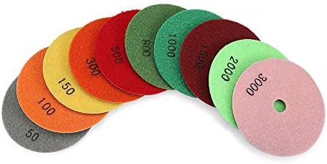 Alet Parçaları 11 adet Elmas Parlatma Pedleri ıslak Taşlama Diskleri Granit Mermer Beton Taş Dayanıklı Alet Parçaları- (Renk: Çok)