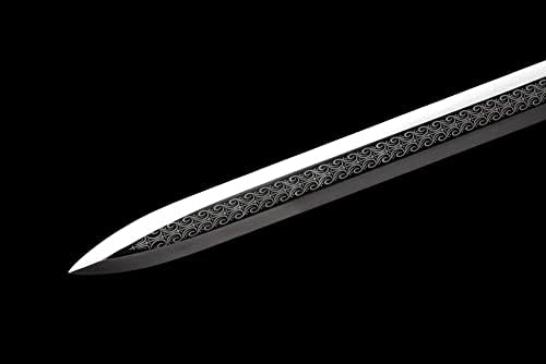 GLW El Yapımı Kılıç Çin Kungfu Kılıç Metal Kolu Ejderha Kral Han Jian Dao Keskin Manganez Bıçak