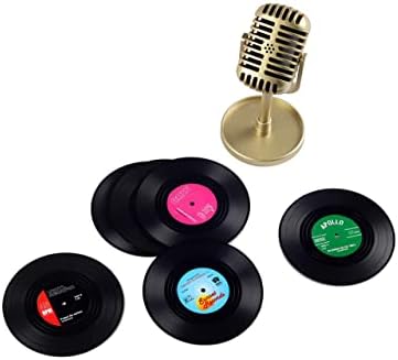 Limoly Vinil Kayıt Bardak İçecekler için Renkli Retro Dekorasyon için Ev / Ofis / Bar Komik ev ısınma Hediye Müzik Severler için 6