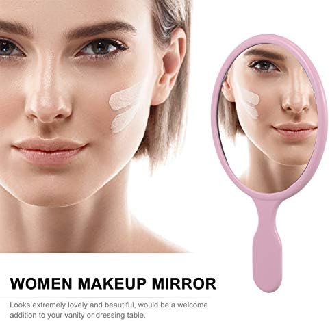 Beaupretty Yuvarlak Ayna El Aynası 2'li Paket El Aynası, Seyahat El Aynası Saplı Kozmetik Ayna Bayan Kozmetik Aynası (Mavi,) Yuvarlak