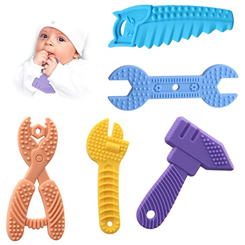 5 ADET Bebek diş çıkartma oyuncakları-Silikon Çiğnemek Diş Kaşıyıcı Yürümeye Başlayan Oyuncak-Yenidoğan Bebek Duyusal Bebekler Duş
