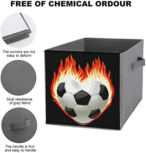 Futbol Yangın Kalp Katlanabilir Kumaş Saklama kutusu Küpleri Organizatör katlanabilir kulplu kutu