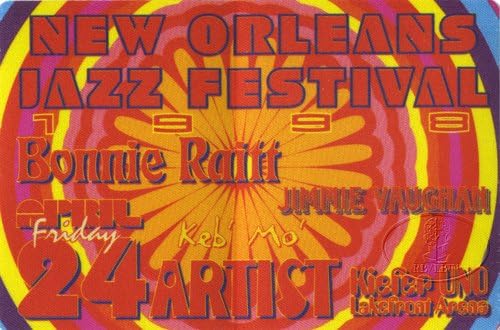 Jimmie Vaughan Sahne Arkası Geçişi 1998 New Orleans Caz Festivali Bonnie Raitt Keb Mo