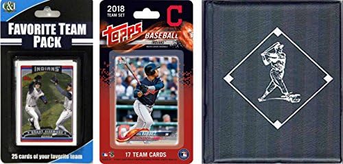 C & I Collectables MLB Cleveland Indians Mens 2018Indianstscmlb Cleveland Indians Lisanslı 2018 Topps Takım Seti ve Favori Oyuncu Ticaret