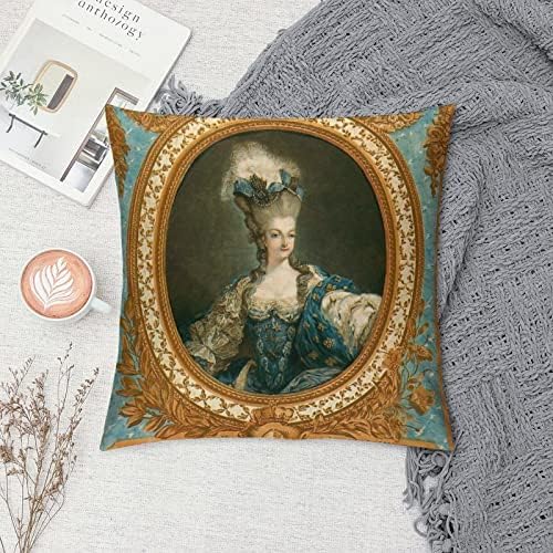 Antika Kraliçe Marie Antoinette Zarif Kadın Portre Güzel Sanatlar atmak yastık Kılıfı Kare Rahat Yastık Kılıfı Ev Dekor Oturma Odası