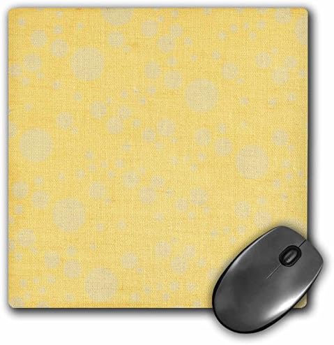 3dRose LLC 8 x 8 x 0,25 inç Mouse Pad, Sarı üzerinde Beyaz Noktalar Kapalı (mp_44293_1)