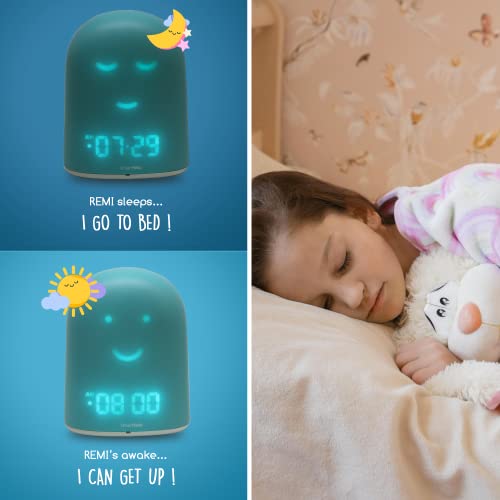 REMİ-Çocuk Saatini Uyandırmak için en iyi Tamam - Uyku Eğitmeni-Uyku İzleyici-Sesli Bebek Monitörü-Gece Lambası ve Beyaz Gürültü Ses