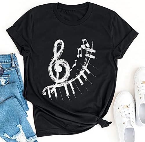 Genç Kız Erkek Tekne Boyun Bluzlar Hediye Bluzlar T Shirt Kısa Kollu Mektup Müzik Grafik Güz Yaz Bluzlar 0L