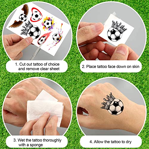 Qpout 14 Levhalar Futbol Geçici Dövmeler Futbol Topu Dövmeler için Çocuk Boys Dünya Kupası Futbol Sahte Dövme Etiket, çocuk Doğum Günü