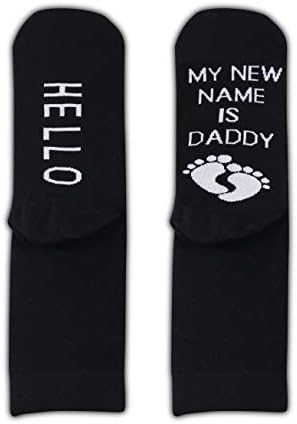 TSOTMO 2 Çift Baba Hediye Olmak Merhaba Benim Yeni Adım Baba Çorap babalar Günü Hediyesi Yeni Baba Hediye