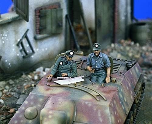 Goodmoel 1/35 İKINCI dünya savaşı Alman Tank Ekibi Reçine Asker model seti(2 Kişi, Tank Yok) / Demonte ve Boyasız Minyatür Kiti / YH-3063