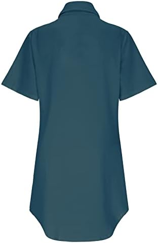 MIASHUI Pamuk Elbise Kadınlar için kadın Uzun Düğme Gömlek Kısa Kollu Gömlek Etek Yaz Plaj Bluz Uzunluğu Elbise