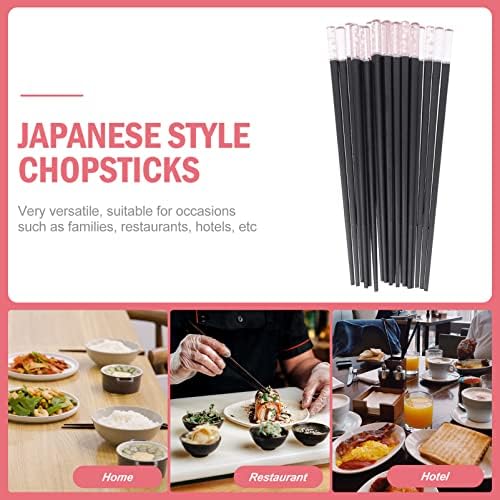 Hemoton Japon dekor 10 Pairs japon tarzı çubuklarını kullanımlık klasik alaşım Chopstick çin Asya Kore el yapımı ısı direnci Chopstick
