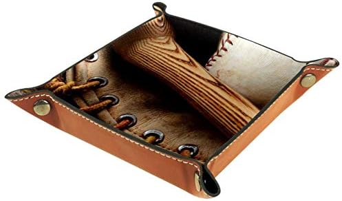 Lyetny Eski beyzbol sopası ve Eldiven Eski Ahşap Organizatör Tepsi saklama kutusu Başucu Caddy Masaüstü Tepsi Değişim Anahtar Cüzdan