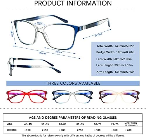 STASTEND 3 Paket ilerici Multifocus okuma gözlüğü mavi ışık engelleme multifokal okuyucular ile kadın erkek için bahar menteşe (3 Mix
