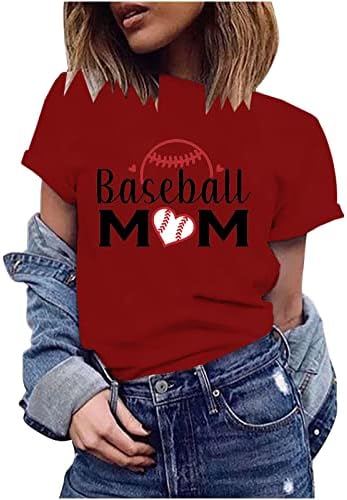 Beyzbol Anne T Shirt Beyzbol Aşk grafikli tişört Kadın Yaz Mektup Baskı Kısa Kollu Gömlek