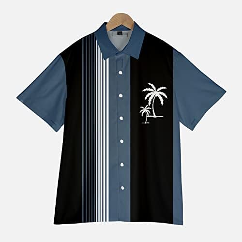 Yaz Büyük ve Uzun Boylu Gömlek Erkekler için Erkek Baskılı Gömlek Kısa Kollu Düğme Aşağı Plaj Gömlek Gömlek Adam Ejderha