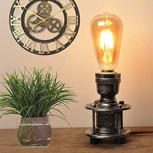 JUNOLUX Vintage endüstriyel masa Lambası tabanı için E26 Edison ampul, Steampunk antik Accent ışıkları, Retro masa lambası dekorasyon