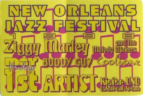 New Orleans Caz Festivali 1998 Sahne Arkası Pasosu Buddy Guy Ziggy Marley