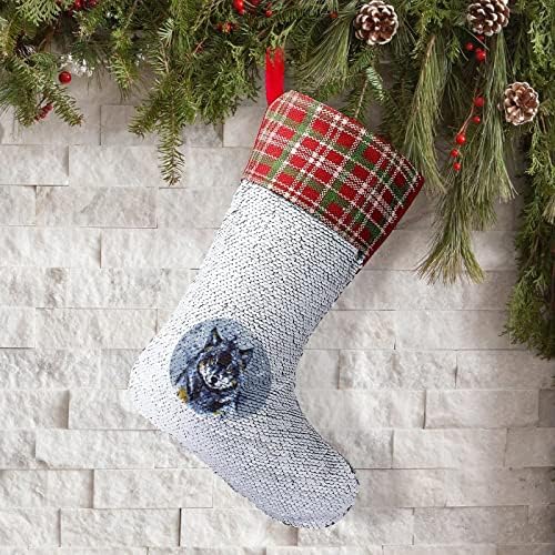 Kurt Boyama Pullu Noel Çorap Parlak Duvar askı süsleri Dekorasyon Noel Ağacı Tatil Partisi için
