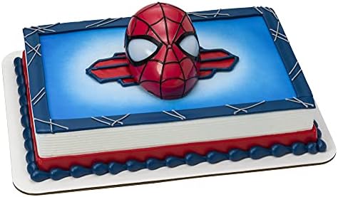 DecoPac Marvel's Spider-Man™ Örümcek ve Maske Halkaları, Örümcek Adam Cupcake Süsleri, Kırmızı ve Mavi Gıda Güvenli Kek Toppers-24'lü