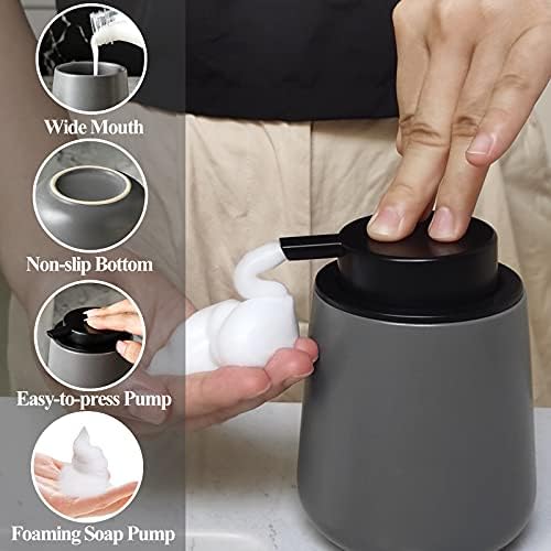 Köpük El sabunu dispenseri - 12 oz Banyo Losyonu El pompalı dağıtıcı Köpük Sabunluk Seramik Bulaşık Sıvı Dağıtıcı Mutfak El Yıkama