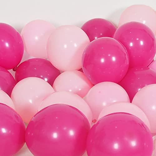 Pembe Parti Balonları 100 Paket 12 İnç Sıcak Pembe ve Açık Pembe Lateks Balonlar Kız Kadınlar için Doğum Günü Gelin Bebek Duş Düğün