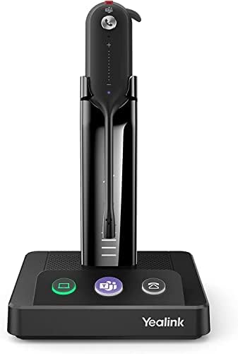 Yealink WH63 Mikrofonlu Kablosuz Kulaklık UC Ofis için Optimize Edilmiş Gürültü Önleyici Mikrofon IP VoIP Telefonları Şarj Standlı