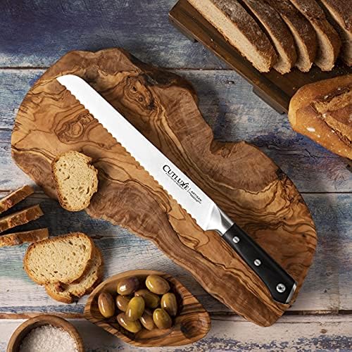 Cutluxe Ekmek ve Şef Bıçağı Bıçakları-Dövme Yüksek Karbonlu Alman Çeliği - Tam Tang ve Keskin – Ergonomik Sap Tasarımı-Artisan Serisi