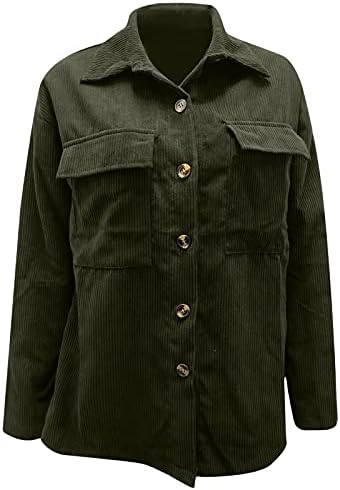 Sonbahar kadın ceketi Uzun Kollu Düğme Kadife Shacket Erkek Arkadaşı Rahat Kaflı Bluz Gömlek Ceket Rahat Büyük Boy üst