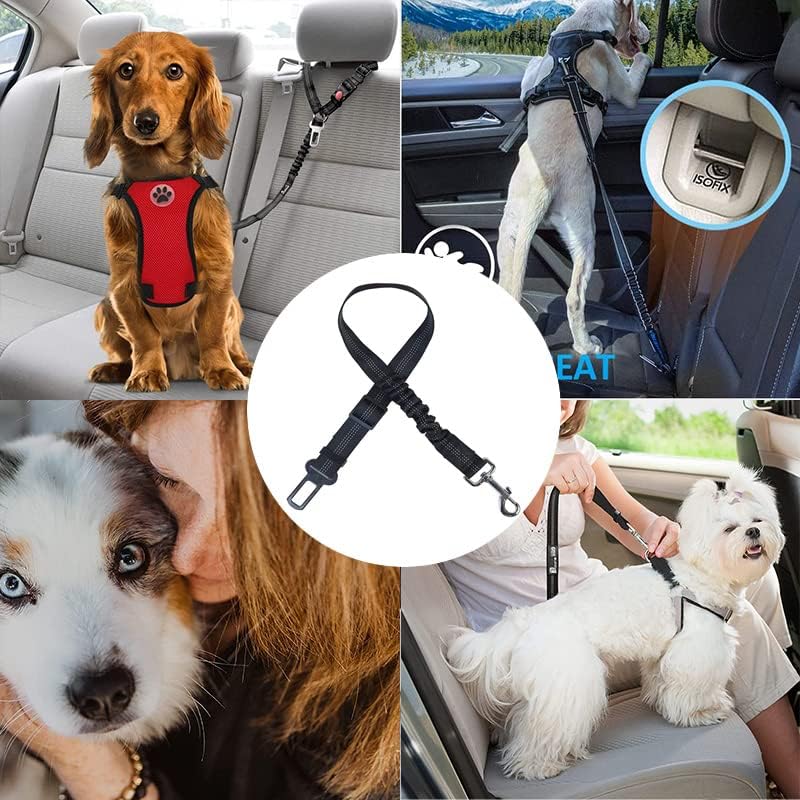 RİENER köpek emniyet Kemeri 2 Pcs Ayarlanabilir Pet Emniyet Kemeri için Araç Naylon Pet Emniyet Emniyet Kemerleri Ağır ve Elastik ve