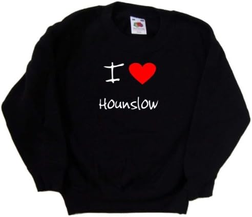 I Love Heart Hounslow Siyah Çocuk Sweatshirt
