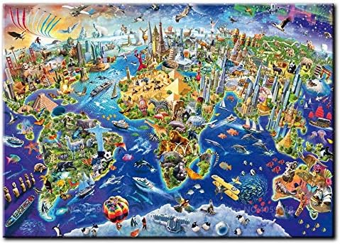 Tam Kare / Yuvarlak Matkap DİY Elmas Boyama 5D Elmas Nakış Fantezi Dünya haritası Elmas Mozaik Ev Dekor Hediye Kare Matkap 70x50cm