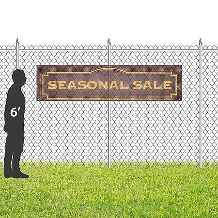 CGSıgnLab / Sezonluk Satış-Klasik Kahverengi Rüzgara Dayanıklı Dış Mekan Fileli Vinil Afiş / 8'x2'