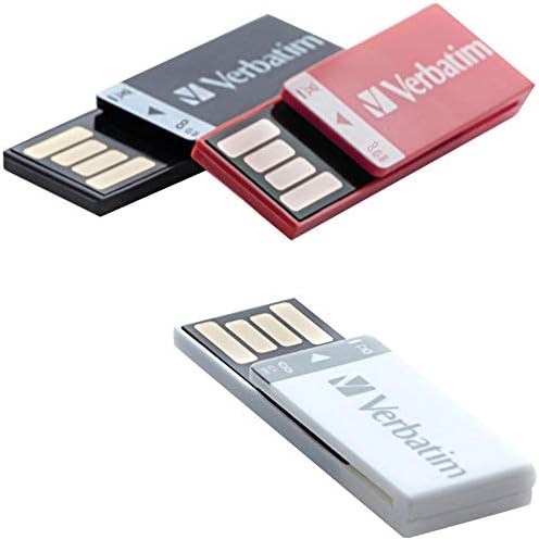 Kelimesi kelimesine 8GB Klipsli USB Flash Sürücü - 3pk-Siyah, Beyaz, Kırmızı (98674)