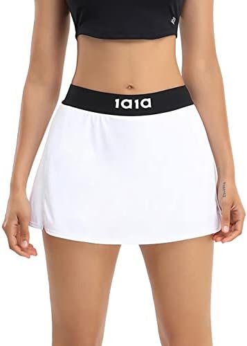 1a1a Tenis Etekler Kadınlar için Cepler ile Şort Yüksek Belli Pilili Golf Atletik Skorts Koşu Spor Etek