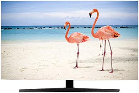 Tv Kapak Flamingo Desen Su Geçirmez Tv Kapakları Kapalı Toz Geçirmez Ekran Anti-Scratch Koruma Tv Ev Kapak(Boyut:49-52 inç/118x70 cm,