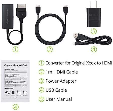 Orijinal Xbox HDMI Dönüştürücü LiNKFOR HD Bağlantı Kablosu ile Orijinal Xbox HDMI Desteği 1080 P/720 P,Orijinal Xbox ile Uyumlu