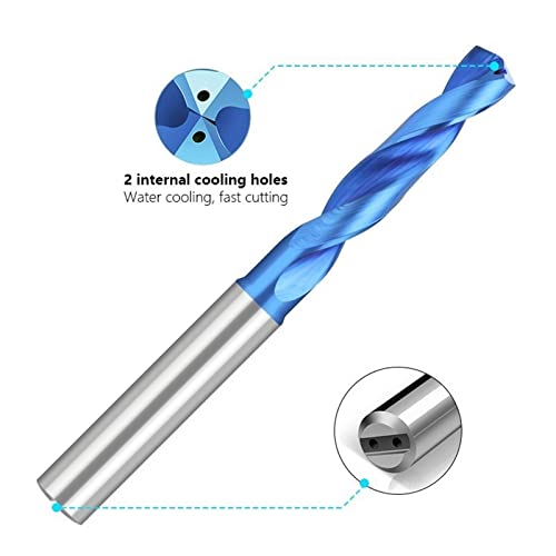 Matkap Ucu 3D Karbür Uçları 3-12mm Dahili Soğutma Matkap Spiral Büküm Matkap Ucu Mavi Kaplama Delik Matkap Metal 1 Adet (Renk : 4.