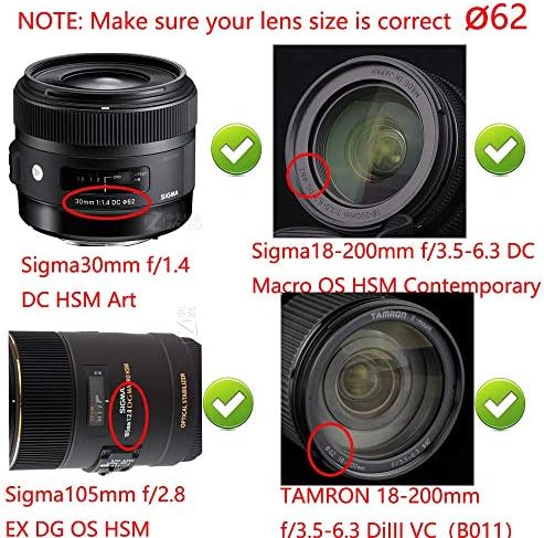 Kamera Lens Kapağı (62mm) TAMRON için fit 18-200mm, NİKKOR için 60mm 105mm f / 2.8 G, Sony CX900E AX100E w / E18-200LEII E10-18 Lens