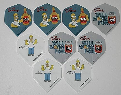 ABD Dartları - 3 Set (9 Uçuş) Simpsons Bart Homer Duff Standart Dart Uçuşları