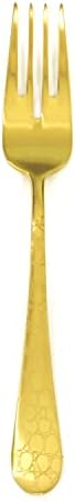 Mepra AZB1095C1121 Coccodrillo Oro Masa Balık Çatalı, [24'lü paket], 17,1 cm, Cilalı Altın Kaplama, Bulaşık Makinesinde Yıkanabilir