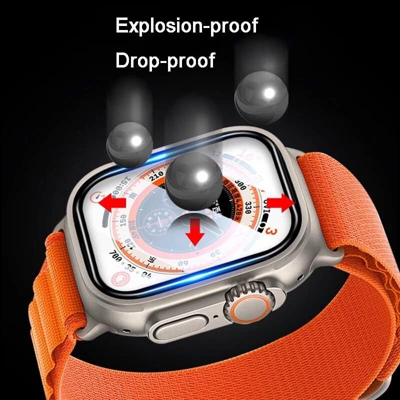 ATAMER Ekran Koruyucu Apple Watch Ultra 49mm ile uyumlu, Temperli Cam Ekran Koruyucu, [Su Geçirmez] [9H Sertlik] [Çizilmez] [Kabarcıksız]