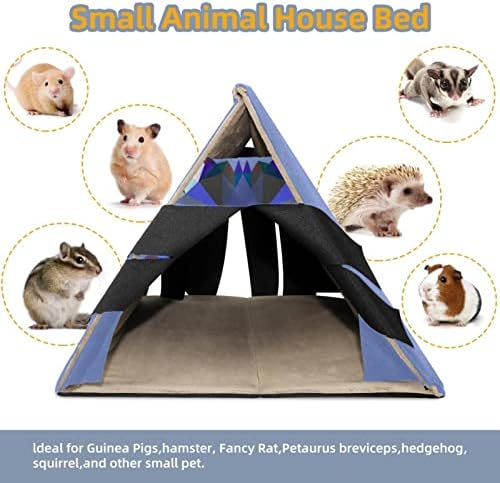 Kobay Evi Yatak, Tavşan Büyük Hideout, Küçük Hayvanlar Yuva Hamster Kafesi Habitatları Renkli Üçgen Kurt Kafası