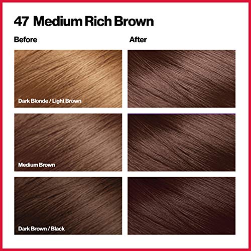 Revlon'dan Kalıcı Saç Rengi, Kalıcı Saç Boyası, %100 Gri Kaplamalı Colorsilk, Amonyak İçermeyen, Keratin ve Amino Asitler, 47 Orta
