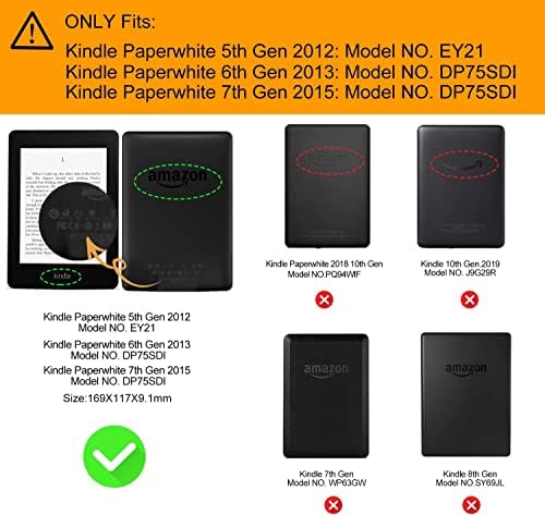 Kindle Paperwhite 2012-2015 için kılıf (Model No. EY21 & DP75SDI) Bilek Kayışı ve Stylus ile-Ultra İnce Dayanıklı Kılıf-Otomatik Uyku/Uyandırma