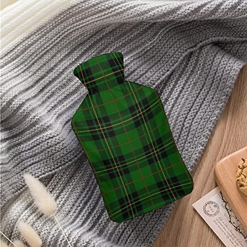 Yeşil İskoç Tartan Ekose Sıcak Su kapaklı şişe Sevimli Kauçuk Sıcak Su Torbası Sıcak Su Şişesi Yatak Kanepe için