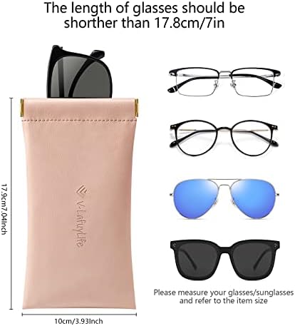 V-LAFUYLIFE 2 Adet Güneş Gözlüğü Durumda-Taşınabilir Sıkmak Üst Deri Gözlük Durumda anti-scratch Gözlük Durumda