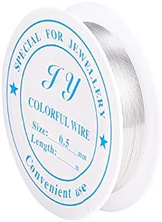 Airssory 1 Rulo 24-Ölçer Demir Metal Tel Gümüş Renk Sarma bükümlü kravatlar DIY Zanaat Takı Yapımı El Yapımı Aksesuarlar-23-Feet /